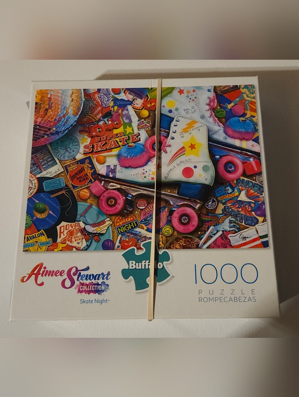 Buffalo Aimee StewarSkate Night Retro Roller Skate Puzzle Box Art - 1000 Piece